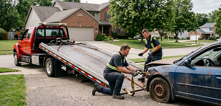 Wrecked Car Towing in Detroit